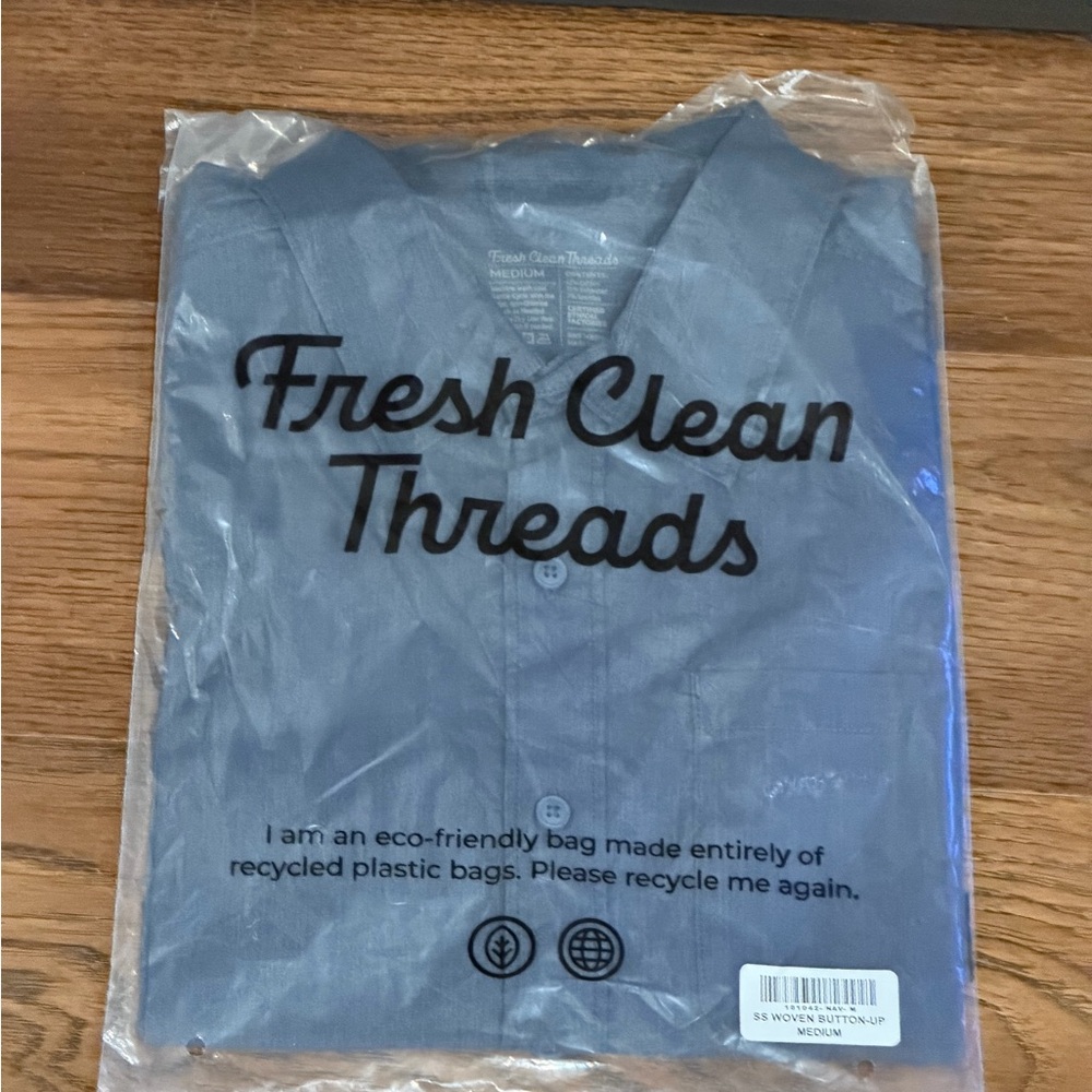 Fresh Clean Threads woven Blue Button-Up Shirt